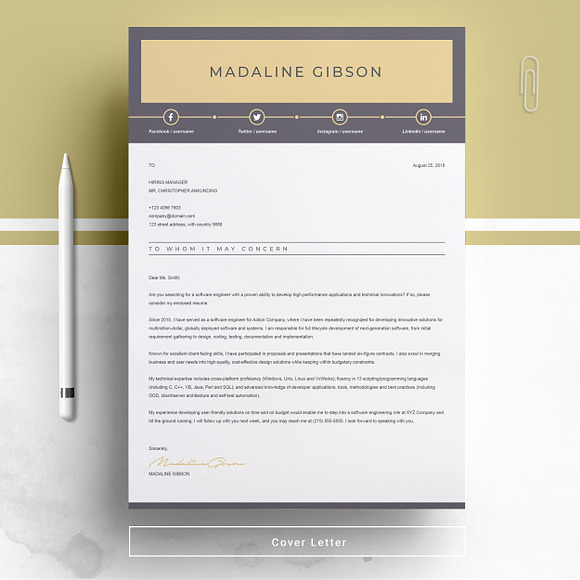 Modern & Clean Resume Template in Resume Templates - product preview 2