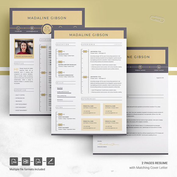 Modern & Clean Resume Template in Resume Templates - product preview 3