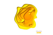 Yellow paper cut shape