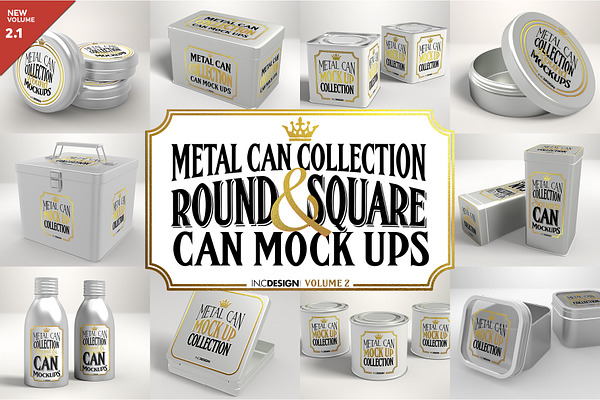 Vol2. Metal Can Mockup Collection