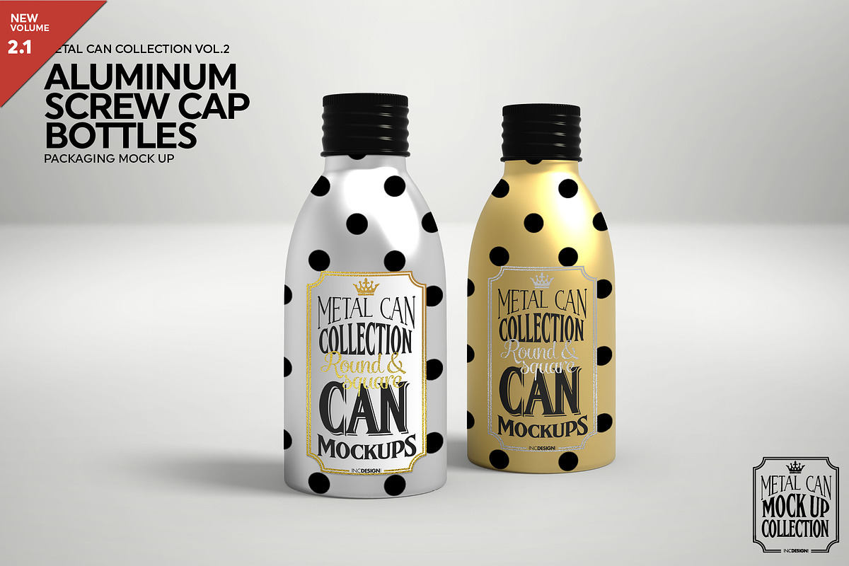 Aluminum Screw Cap Bottle Mockup in Branding Mockups - product preview 8