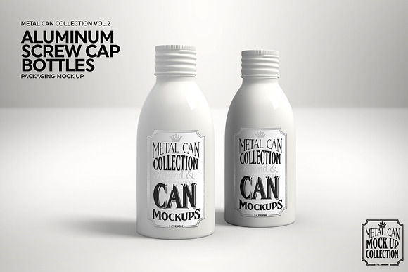 Aluminum Screw Cap Bottle Mockup in Branding Mockups - product preview 4
