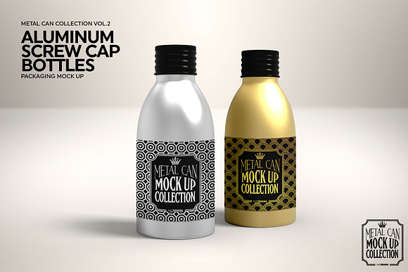Aluminum Screw Cap Bottle Mockup in Branding Mockups - product preview 5