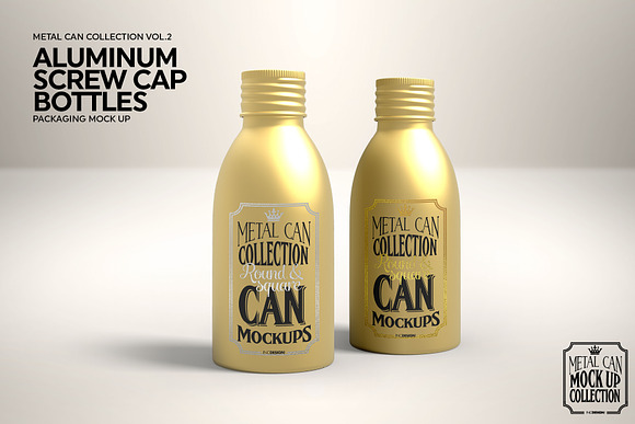 Aluminum Screw Cap Bottle Mockup in Branding Mockups - product preview 6