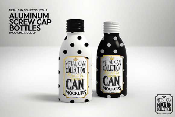 Aluminum Screw Cap Bottle Mockup in Branding Mockups - product preview 7