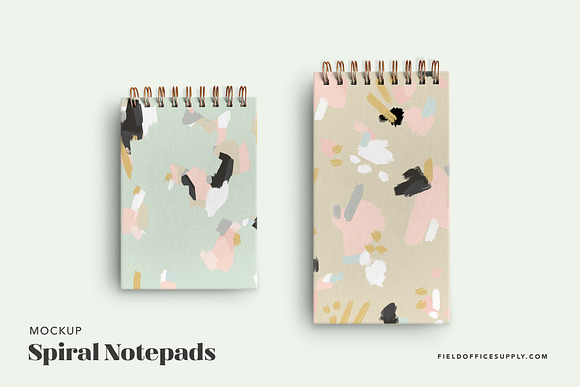 Spiral Notebook Set Mockup in Product Mockups - product preview 4