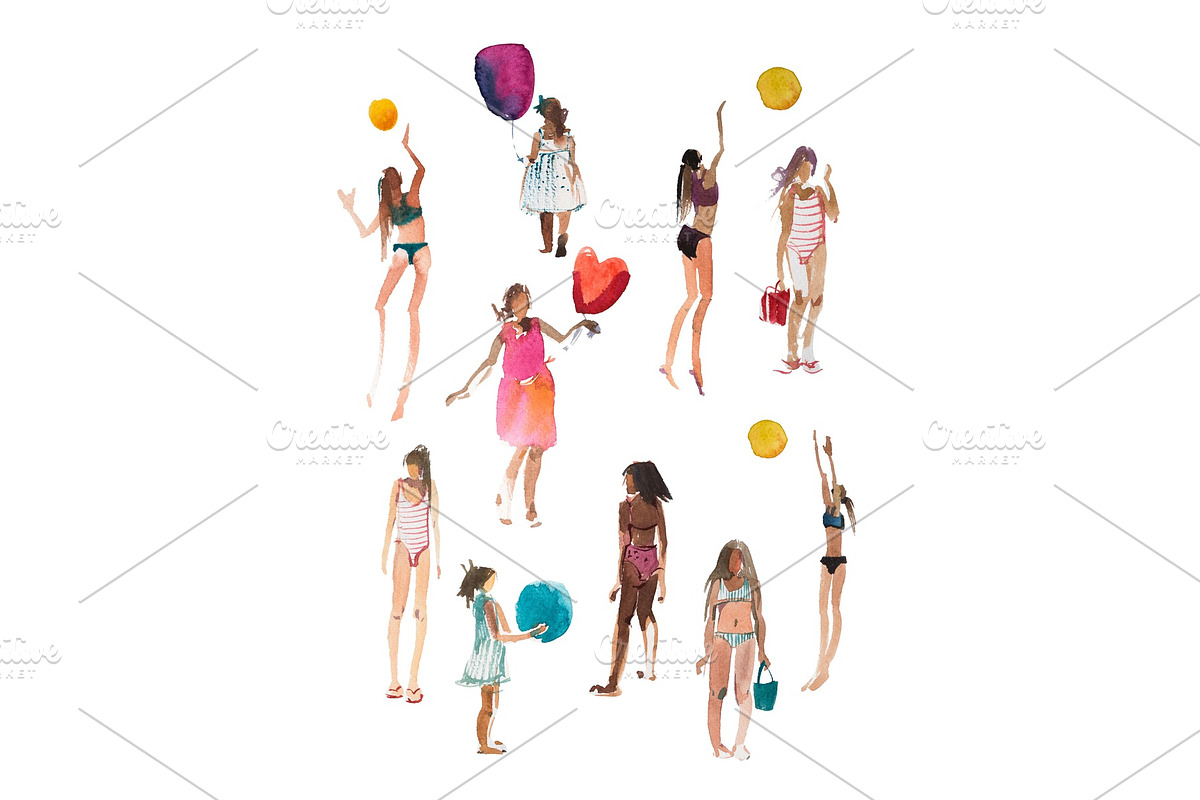 Summer vacation and activities in Illustrations - product preview 8