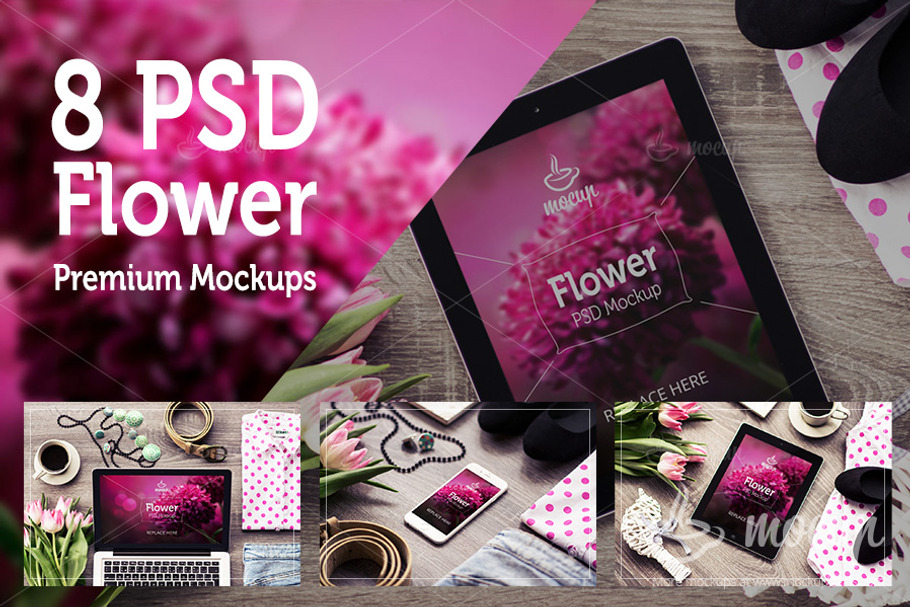8 PSD Flower Mockups in Product Mockups - product preview 8