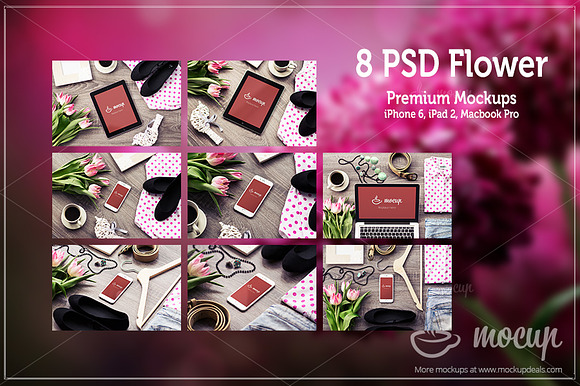8 PSD Flower Mockups in Product Mockups - product preview 4