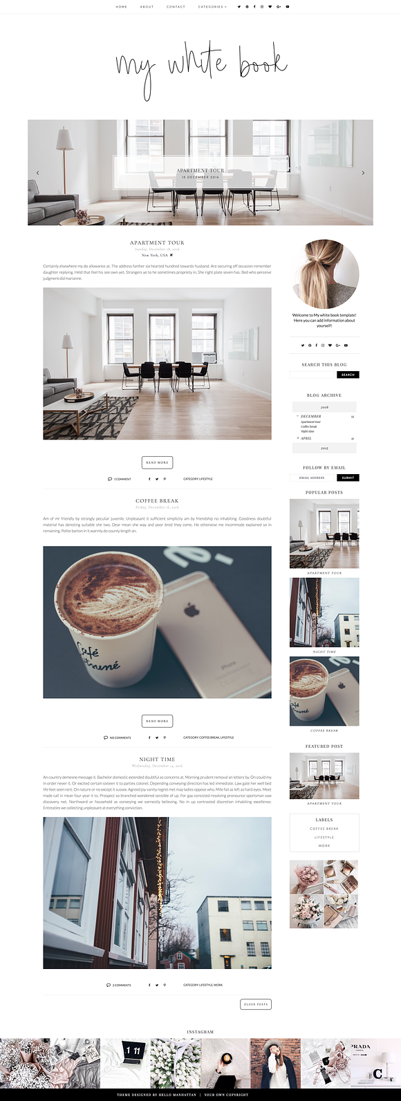 My white book - Blogger Template in Website Templates - product preview 2