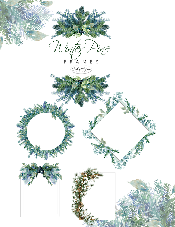 Pine Branches & Wreaths in Illustrations - product preview 7