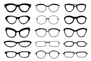 A set of glasses isolated. Vector