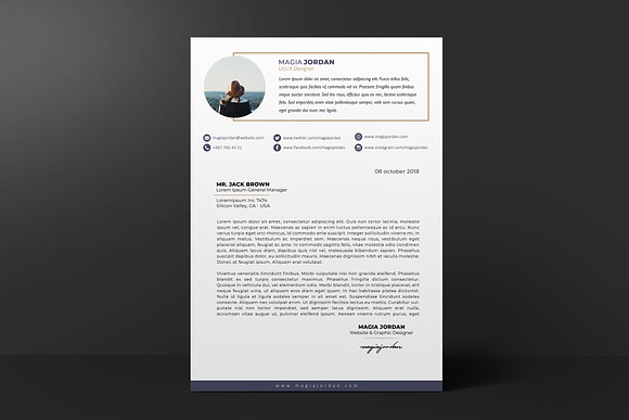 Resume / CV + Cover Letter Template in Letter Templates - product preview 1