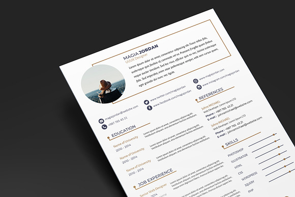 Resume / CV + Cover Letter Template in Letter Templates - product preview 3