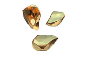 Set of golden nuggets isolated on