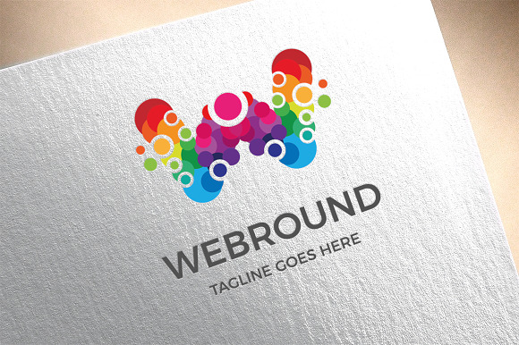 Letter W - Web Round Logo in Logo Templates - product preview 2
