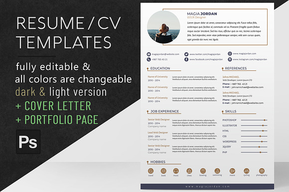 Resume / CV + Cover Letter Template in Letter Templates - product preview 16