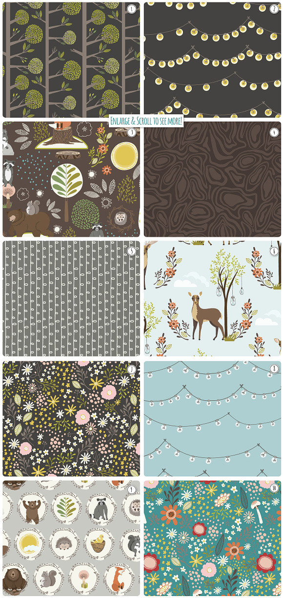 Woodland Seamless Pattern Repeats in Patterns - product preview 1