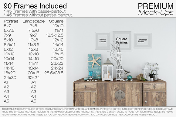 Frames Set - Coastal Style in Print Mockups - product preview 2