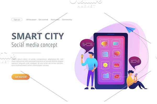 Smart city and social media landing