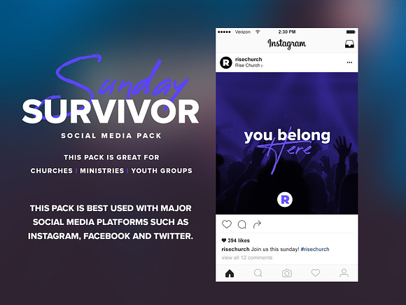 Sunday Survivor | Social Media Pack in Social Media Templates - product preview 1