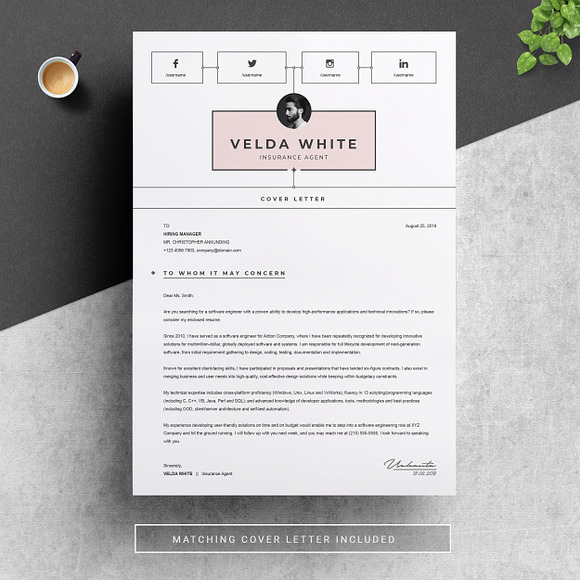 Creative Resume Template for Word in Resume Templates - product preview 3