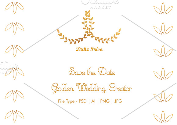 Wedding Logo Creator - Golden in Logo Templates - product preview 1
