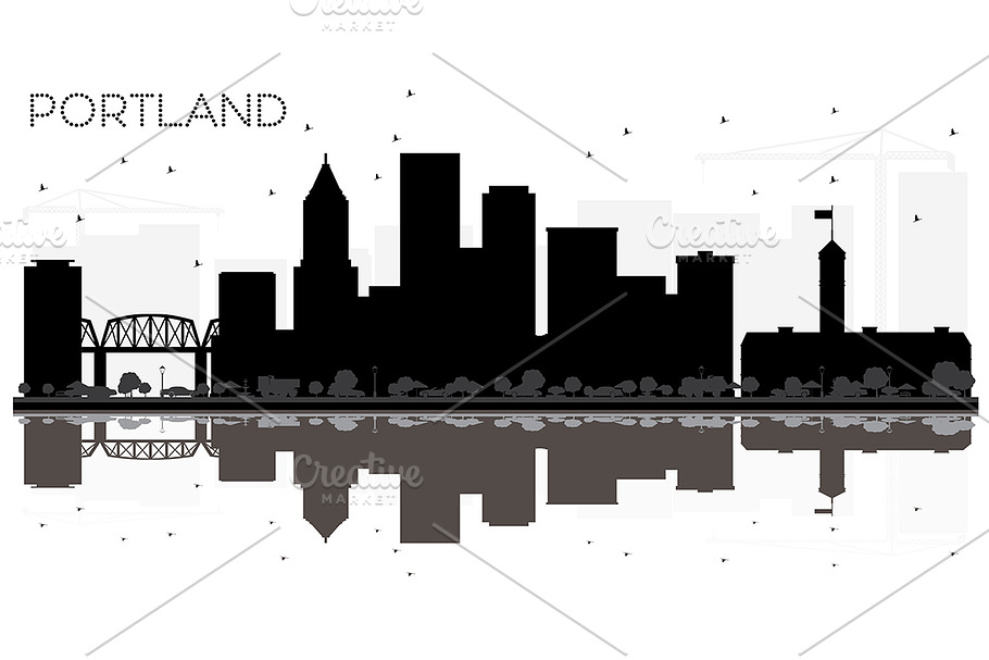 Portland Oregon City skyline  in Illustrations - product preview 8