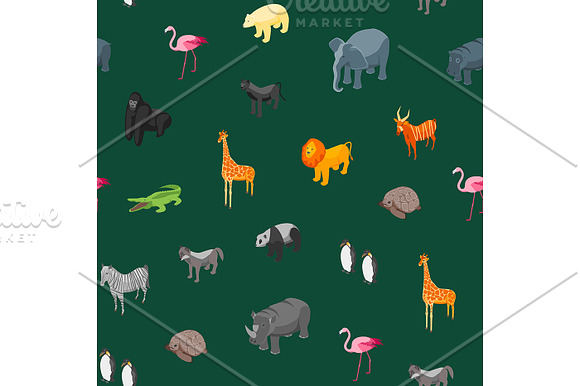 Wild Animals Set Isometric View.  in Illustrations - product preview 2