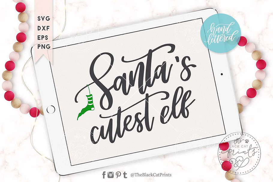 Santa's cutest Elf SVG DXF EPS PNG in Illustrations - product preview 8