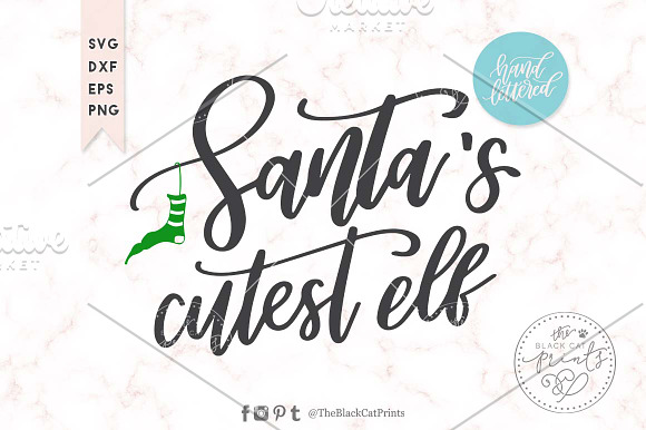 Santa's cutest Elf SVG DXF EPS PNG in Illustrations - product preview 1