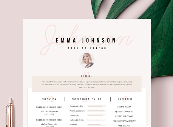 Resume Template "Champs-Élysées" in Resume Templates - product preview 2
