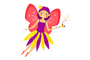 Flying fairy with magic wand