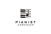 Piano Music Instrument Composer Logo