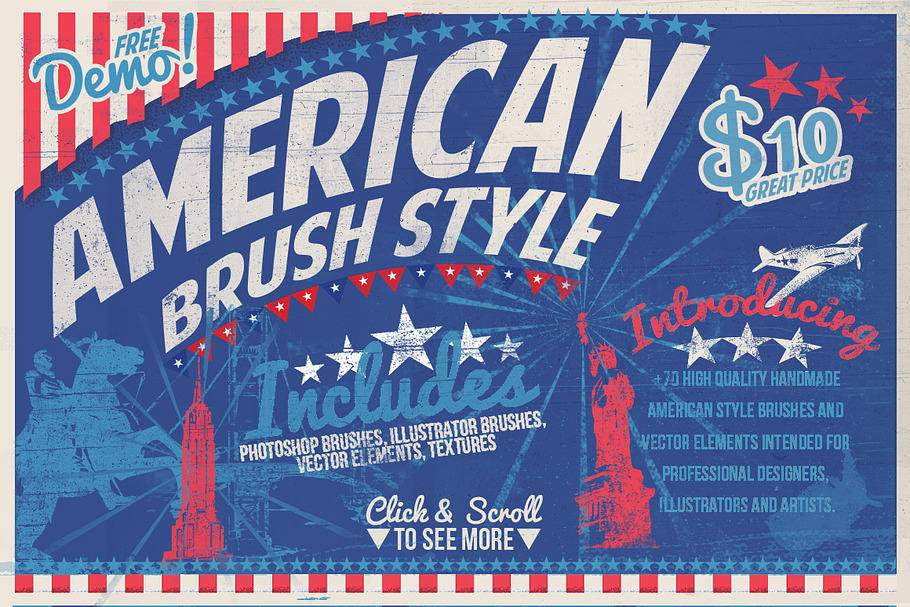 American Brush Style + Bonus in Photoshop Brushes - product preview 8