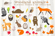Woodland animals autumn set
