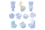 Toilet bowl and seat vector