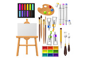 Artist tools vector watercolor with