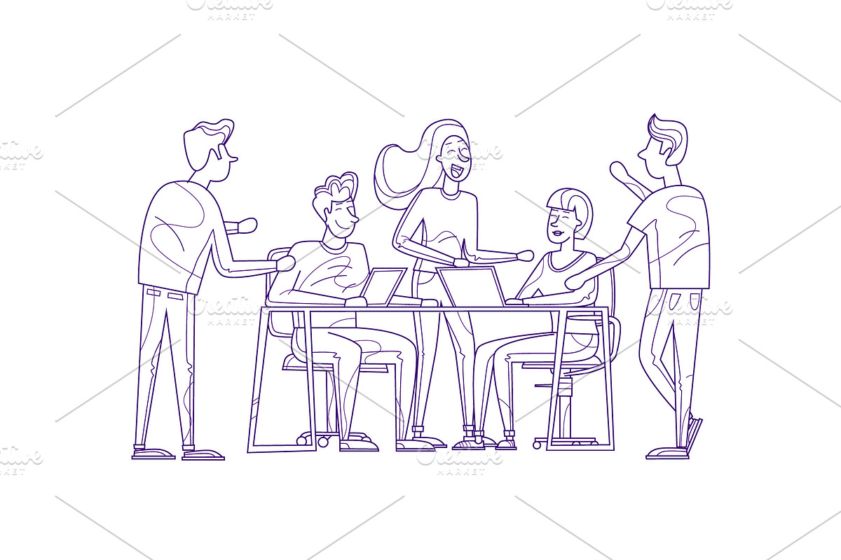 Teamwork, office life, business. in Illustrations - product preview 8