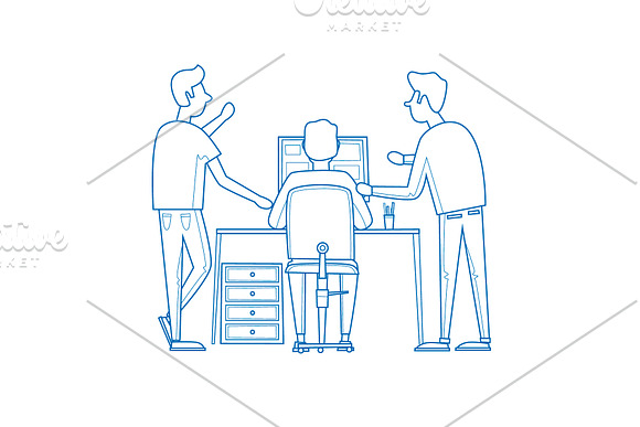 Teamwork, office life, business. in Illustrations - product preview 1