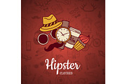 Vector hipster doodle icons