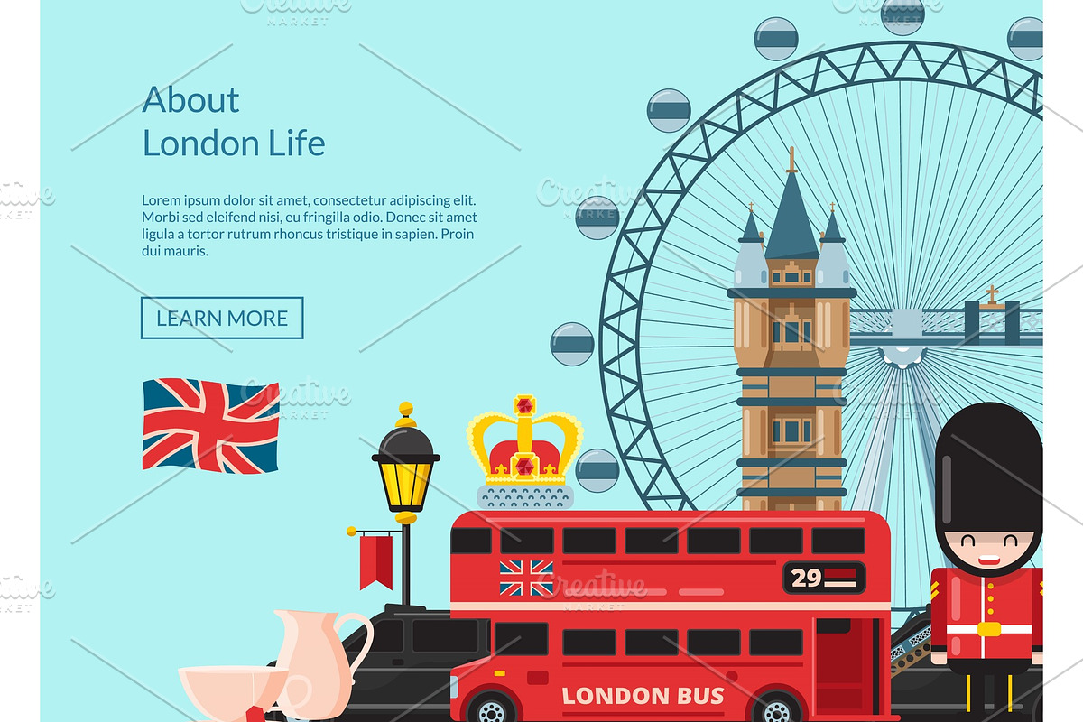 Vector cartoon London sights in Graphics - product preview 8