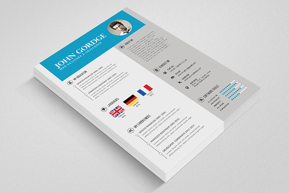 Word CV Resume Template in Resume Templates - product preview 1