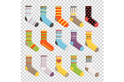 Flat design colorful socks set