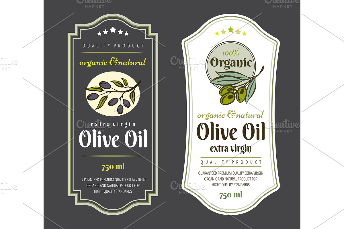 Set of Labels for Olive Oils in Illustrations - product preview 8