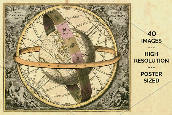 Antique Celestial Charts & Maps in Textures - product preview 1