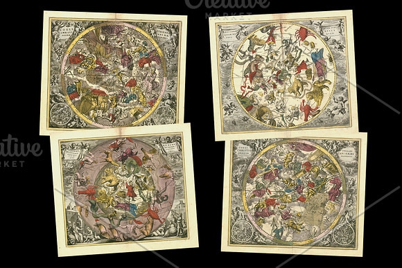 Antique Celestial Charts & Maps in Textures - product preview 7