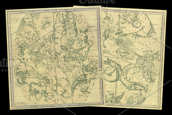 Antique Celestial Charts & Maps in Textures - product preview 12
