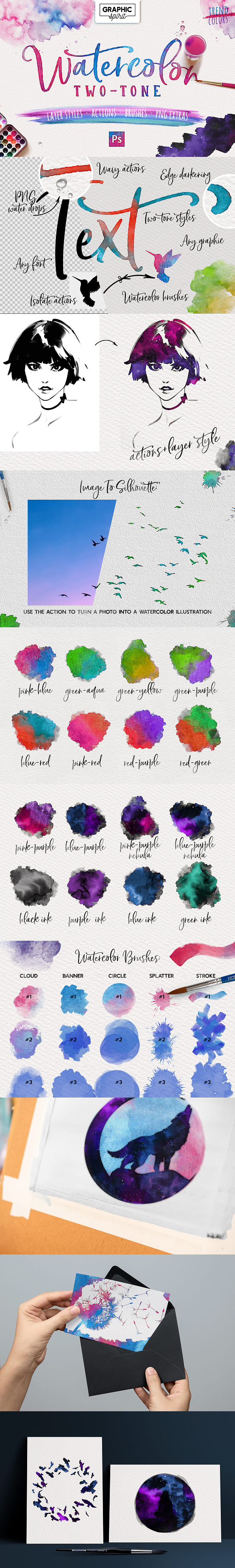 WATERCOLOR TWO-TONE Photoshop in Photoshop Layer Styles - product preview 9