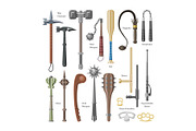 Medieval weapons vector ancient